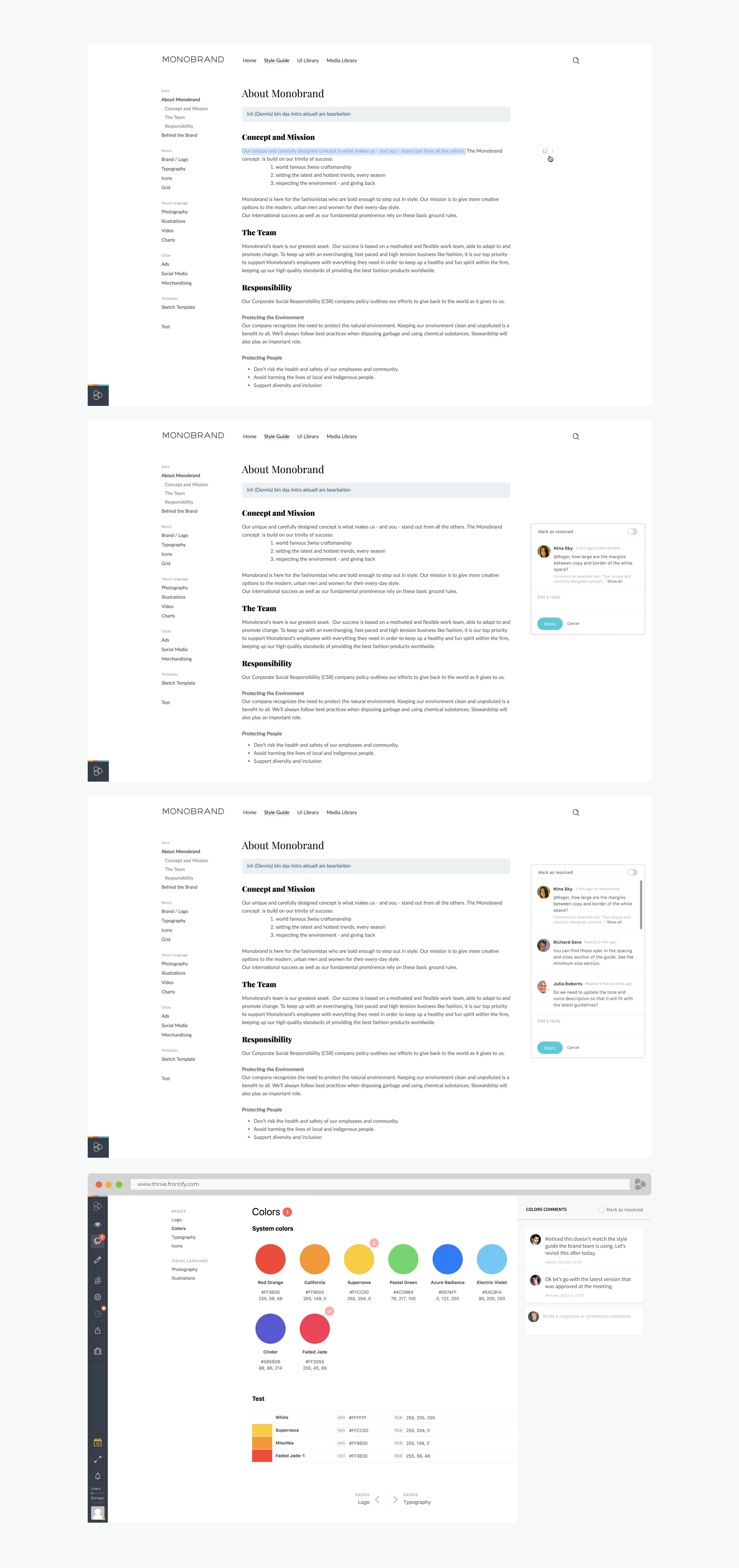 Frontify Brand Guidelines screenshot