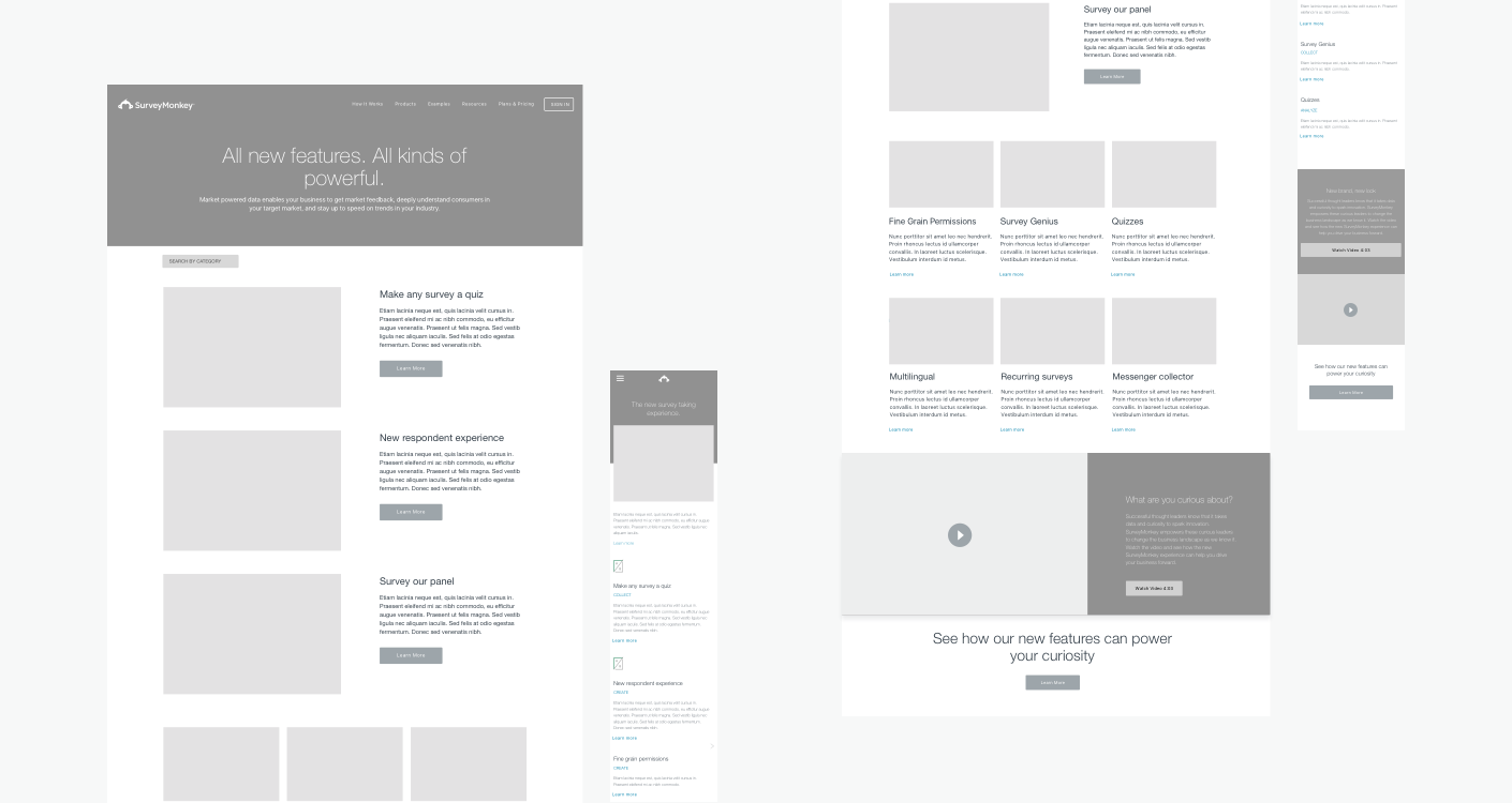 SurveyMonkey Features Page screenshot