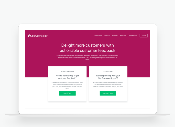 SurveyMonkey Use Cases Pages